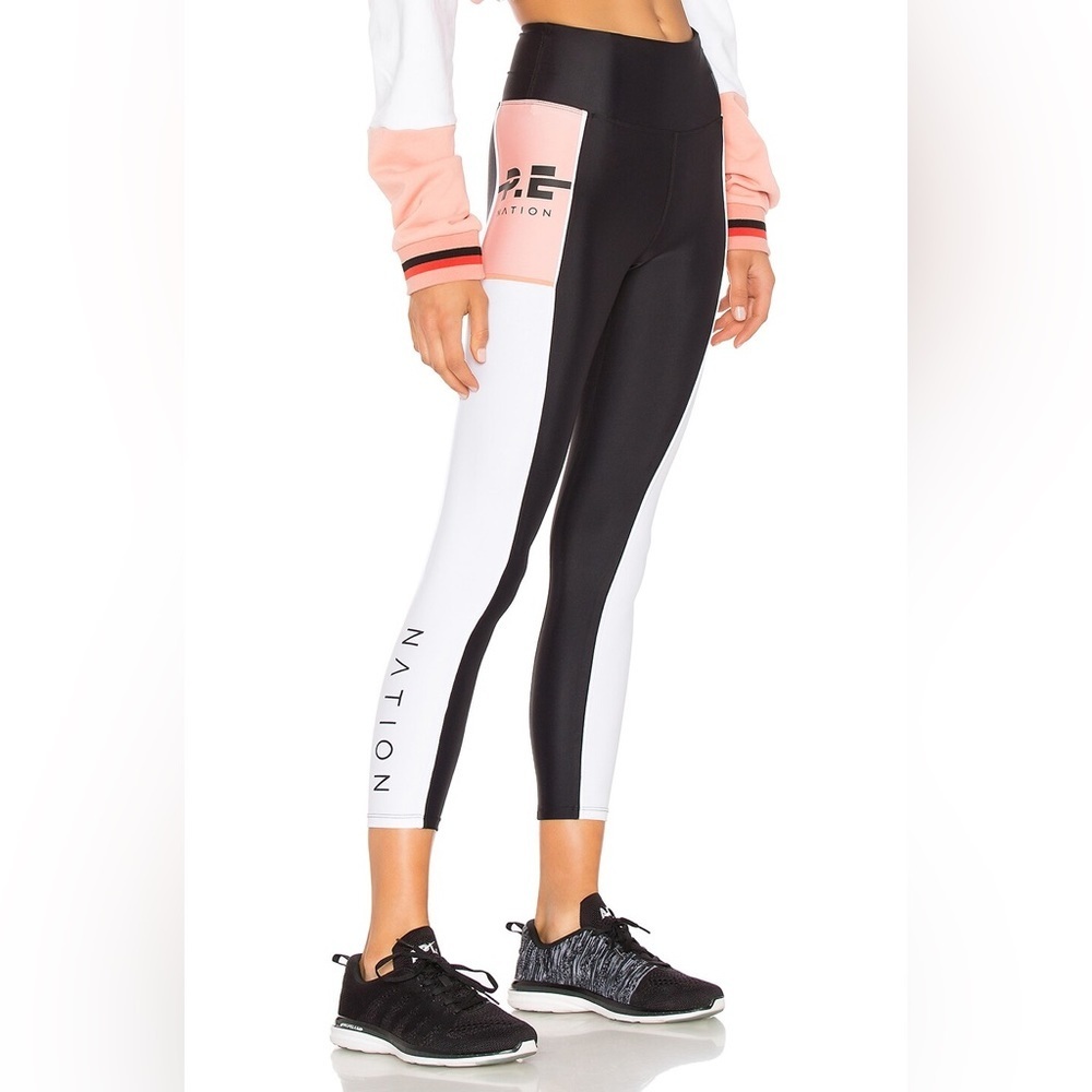 P.E Nation Legging High Rise Waist 7/8 length Black Small activewear gym workout